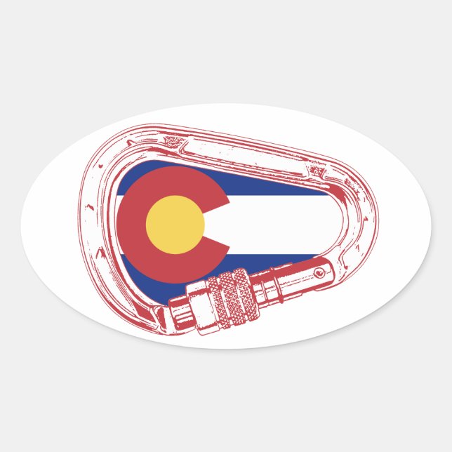 Colorado Climbing Carabiner Ovaler Aufkleber (Vorderseite)