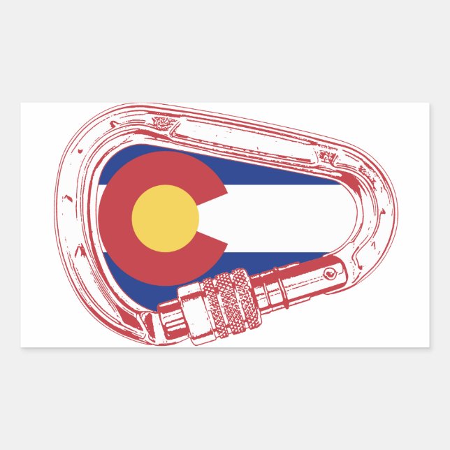 Colorado Climbing Carabiner Rechteckiger Aufkleber (Vorderseite)