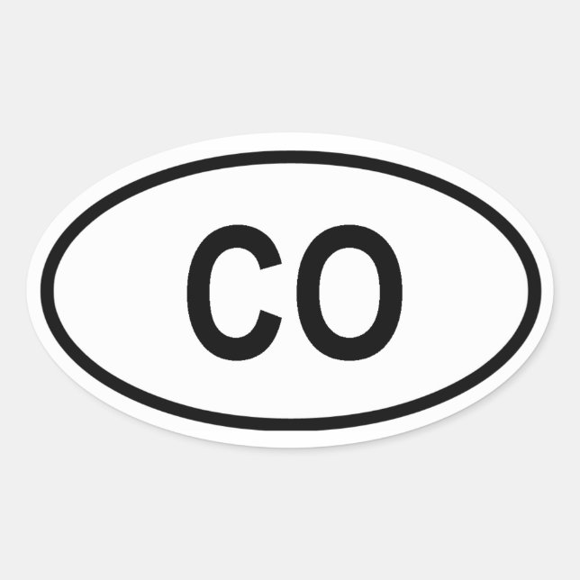 Colorado "CO" Ovaler Aufkleber (Vorderseite)
