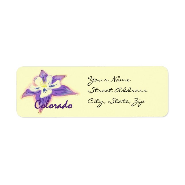 Colorado Columbine-Blume für individuelle Labels (Vorne)