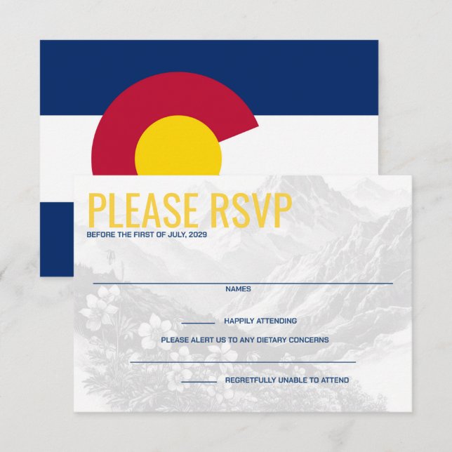 Colorado Couple Response Card RSVP Karte (Vorne/Hinten)