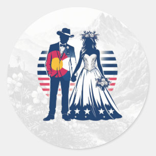 Colorado Couple Runder Aufkleber