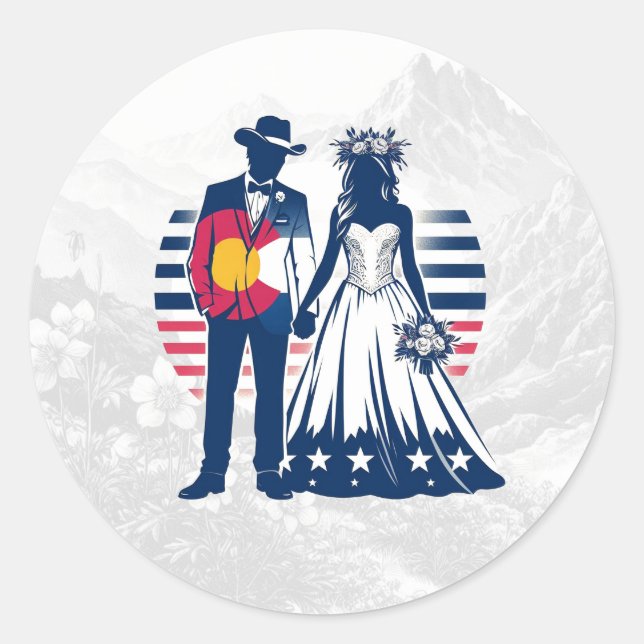 Colorado Couple Runder Aufkleber (Vorderseite)