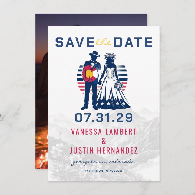 Colorado Couple Save The Date (Vorne/Hinten)