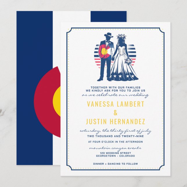 Colorado Couple Wedding Einladung (Vorne/Hinten)
