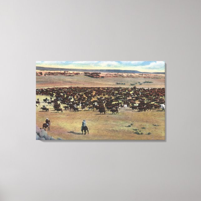 Colorado - Cowboys Rounding Leinwanddruck (Vorderseite)