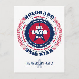 Colorado, Denver, CO, Patriotic, Monogramm Postkarte