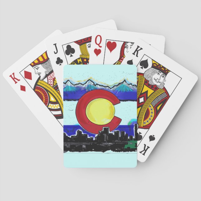 Colorado Denver skyline Kunsthandwerkskarten Spielkarten (Rückseite)