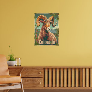 Colorado Dickhornschaf Vintage Poster