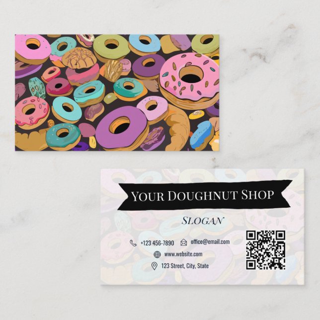 Colorado Doughnut Shop Bäckerei Einfache Visitenka Visitenkarte (Vorne/Hinten)