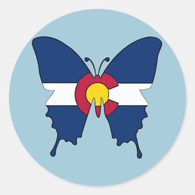 Colorado drapeau papillon autocollants ronds (Devant)