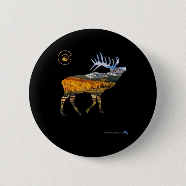 Colorado Elk Hunting Button (Vorderseite)