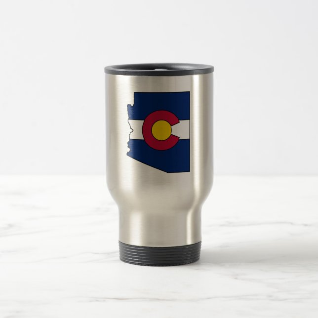 Colorado Fahne Arizona Kontur Reisetog Reisebecher (Mittel)