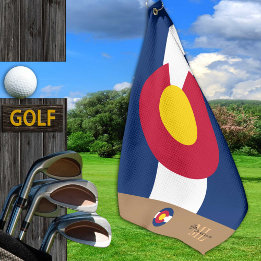 Colorado Fahne & Colorado mit Monogramm / Golftüch Golfhandtuch