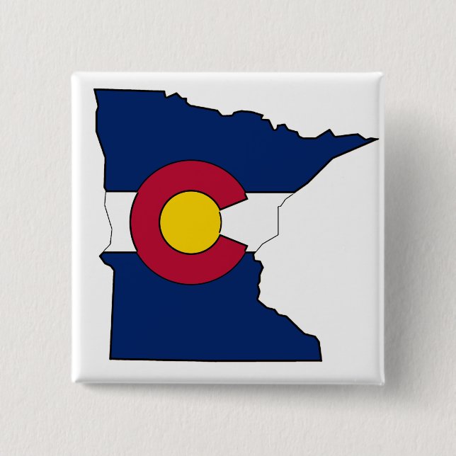 Colorado Fahne Minnesota Kontur Button (Vorderseite)