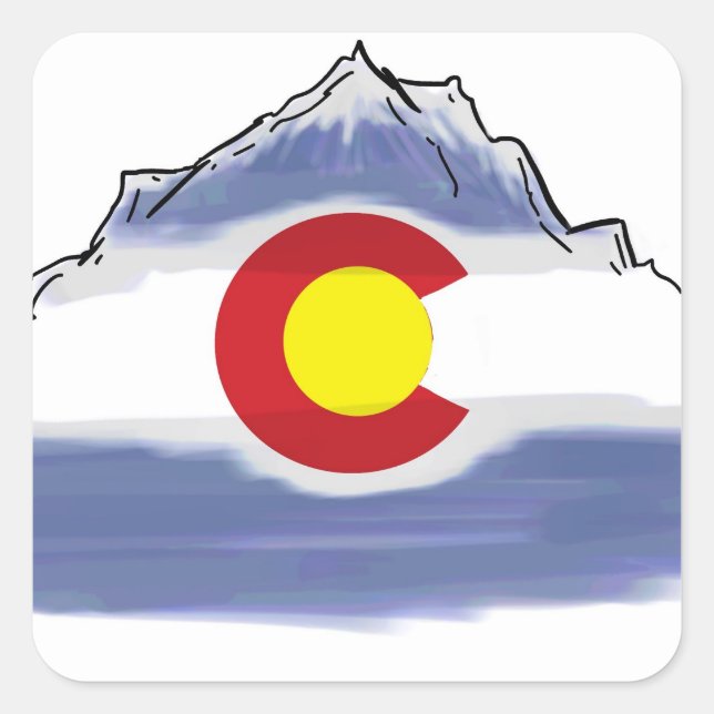 Colorado-Fahne Quadratischer Aufkleber (Vorderseite)