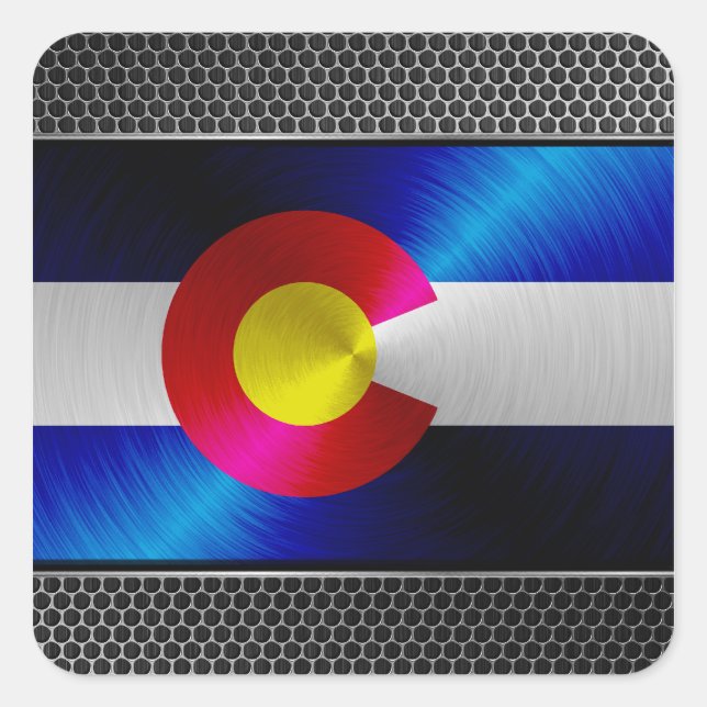 Colorado-Fahne Quadratischer Aufkleber (Vorderseite)