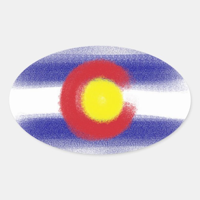 Colorado Fahnenkreide Ovaler Aufkleber (Vorderseite)