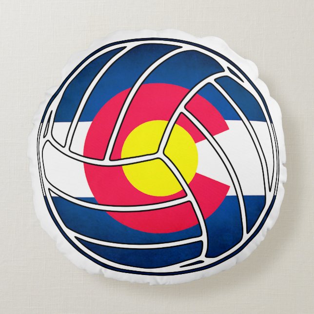 Colorado Fahnenvolleyball Rundkissen Rundes Kissen (Vorderseite)
