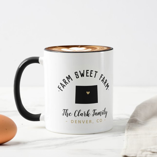 Colorado Farm Sweet Farm Family Monogram Tasse (Von Creator hochgeladen)