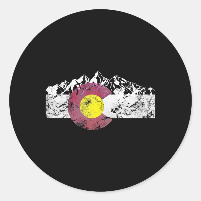 Colorado Flag Berge erschüttert Runder Aufkleber (Vorderseite)