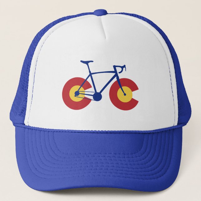 Colorado Flag Bicycle Truckerkappe (Vorderseite)