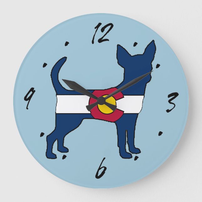 Colorado Flag chihuahua Wanduhr (Vorderseite)