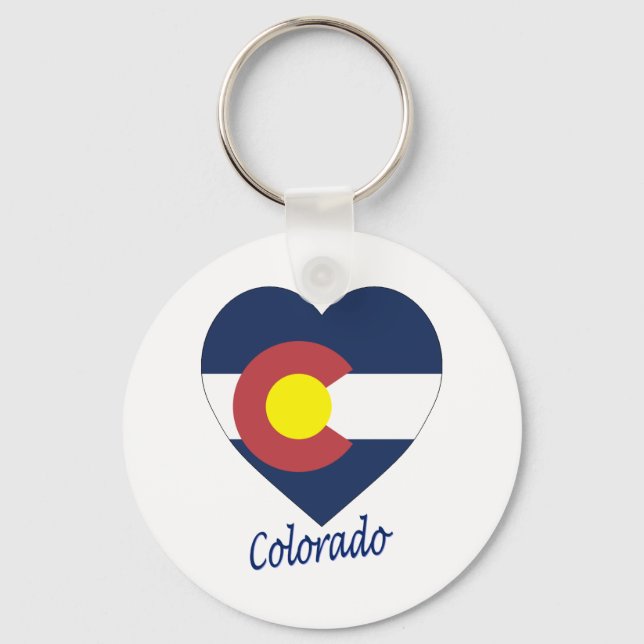 Colorado Flag Herz Schlüsselanhänger (Vorderseite)