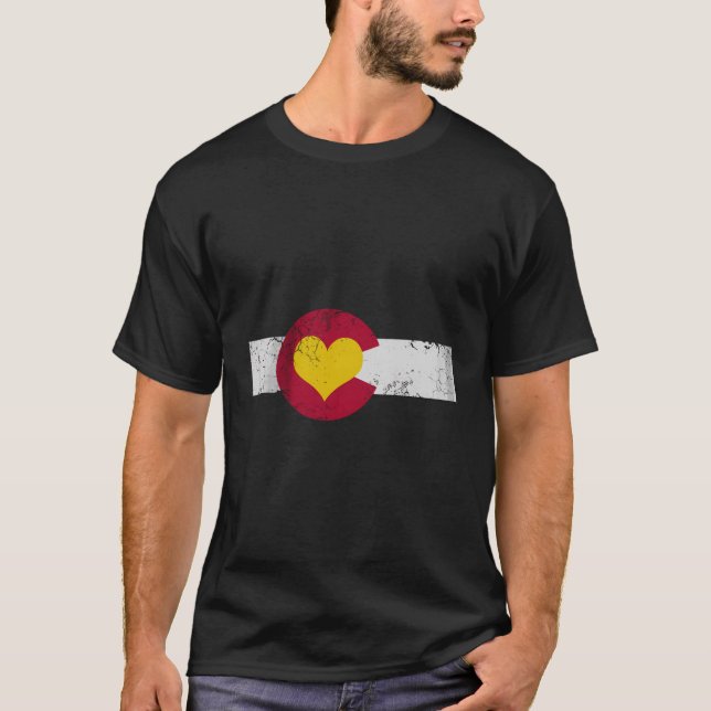 Colorado Flag Herzfamilie Liebe T-Shirt (Vorderseite)