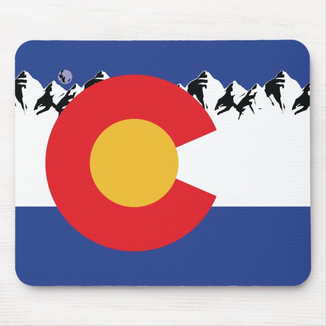 Colorado Flag mit den Bergen Mousepad (Vorne)