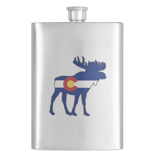 Colorado Flag Moose Flachmann