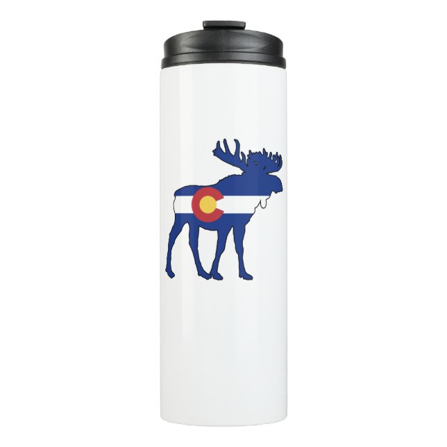 Colorado Flag Moose Thermosbecher (Vorderseite)