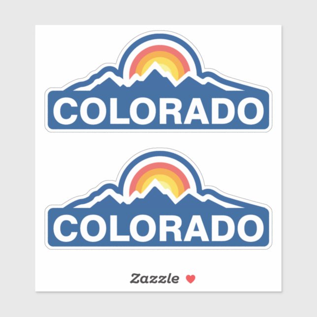 Colorado Flag Mountain Aufkleber (Blatt)
