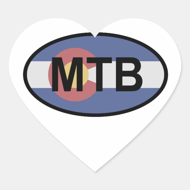 Colorado Flag Mountainbike Herz-Aufkleber (Vorderseite)