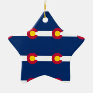 Colorado Flag Pattern Keramik Ornament