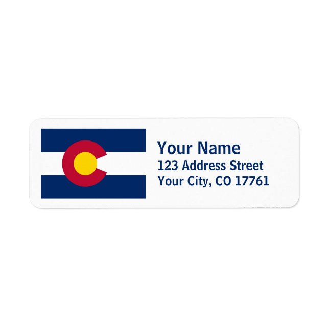 Colorado Flag Rücksendeadressen-Aufkleber (Vorne)