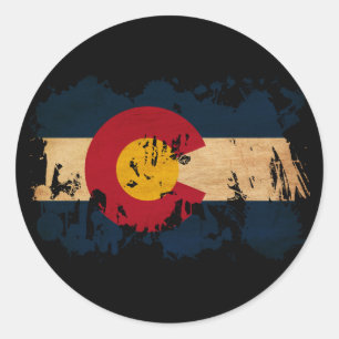 Colorado Flag Runder Aufkleber