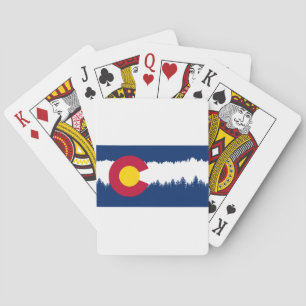 Colorado Flag Treeline Silhouette Spielkarten