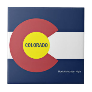 Colorado Flag und Slogan Fliese