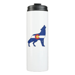 Colorado Flag Wolf Thermosbecher