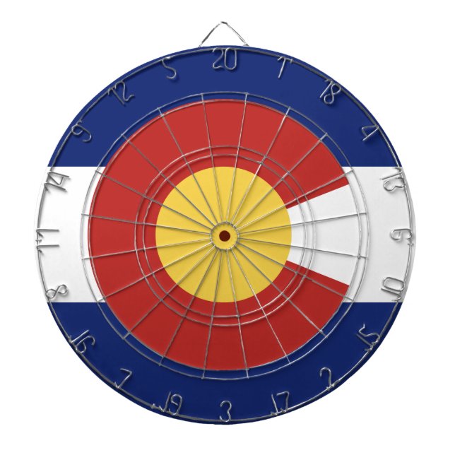 Colorado-Flagge - benutzerdefinierter Dartbrett Dartscheibe (vorne)