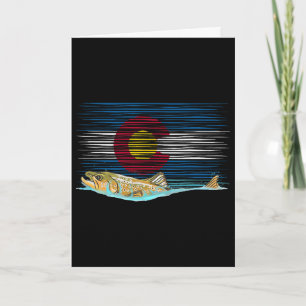 Colorado-Flagge Braune Forelle Fly-Fischen Angler  Karte
