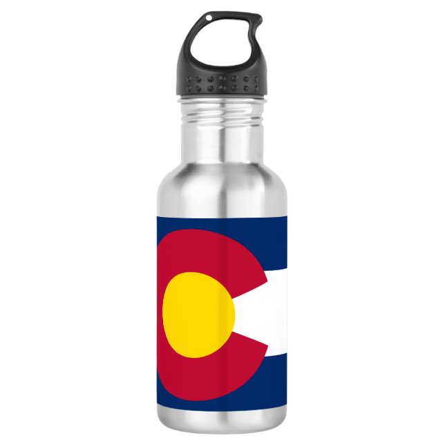 Colorado-Flagge Edelstahlflasche (Vorderseite)
