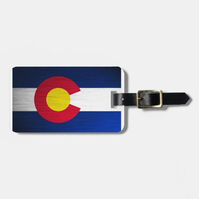 Colorado-Flagge gebürstet Gepäckanhänger (Vorderseite horizontal)