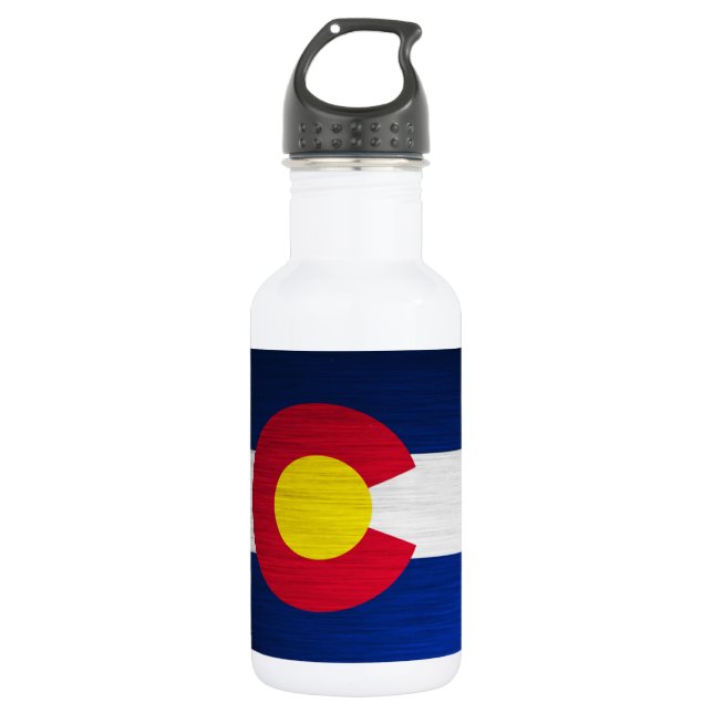 Colorado-Flagge gebürstet Trinkflasche (Vorderseite)