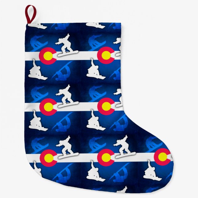 Colorado-Flagge Grunge Großer Weihnachtsstrumpf (Vorderseite)