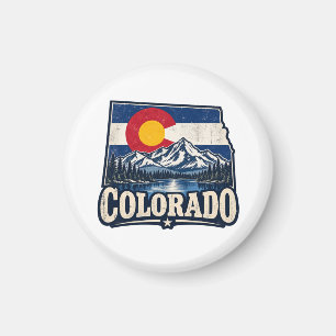 Colorado-Flagge im Vintage-Stil Berge Magnet