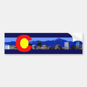 Colorado-Flagge mit Bergen Autoaufkleber