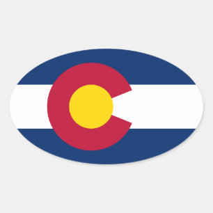 Colorado-Flagge Ovaler Aufkleber