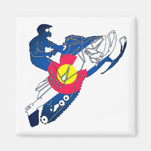 Colorado-Flagge-Schneekanom Magnet